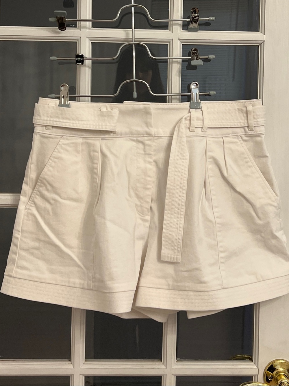 RYEGRASS Women’s White Belted Tie Waist Shorts Size 14